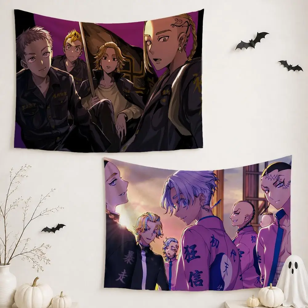Anime T-Tokyo revengers Tapestry Custom Living Bedroom Party Dormitory interior Wall bohemian Decoration Attached clip
