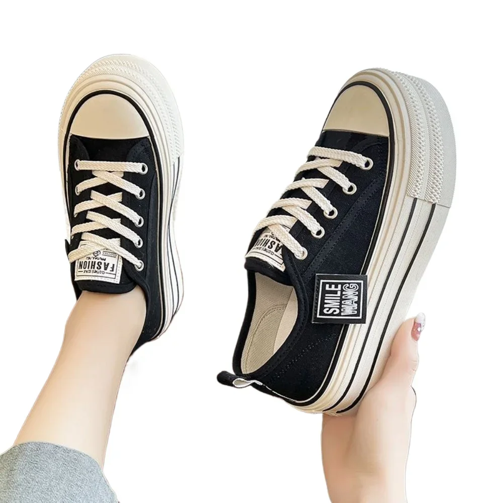 Moda 2024, biaลe, masywne damskie buty wulkanizowane na co dzieล platforma sportowe buty do biegania tenisowe damskie trampki dla kobiet trendy