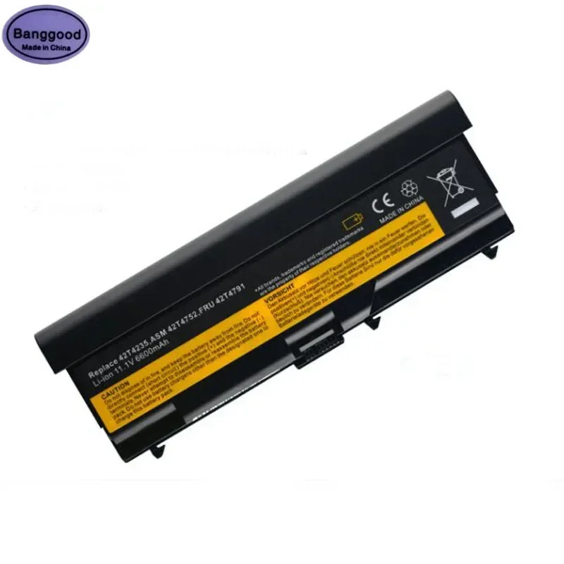 High capacity 6600mAh 42T4912 42T4755 Laptop Battery for lenovo ThinkPad L520 SL410 SL510 T410 42T4737 42T4753 42T4852