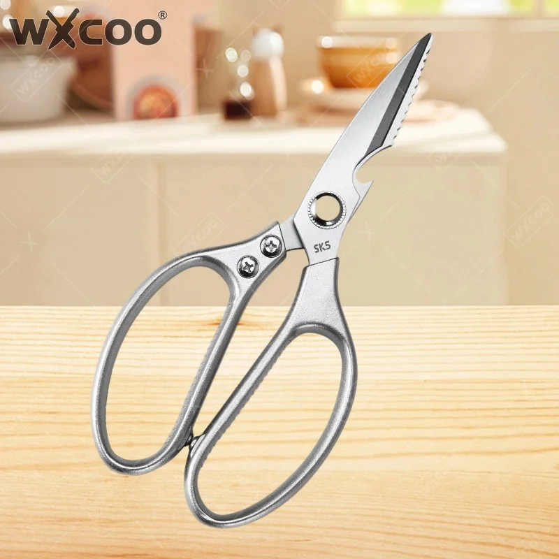 WXCOO Multifunctional Stainless Steel Kitchen Cutting Knife BBQ Meat Knife Food Scissors Chicken Bone Fish Killing Scissors