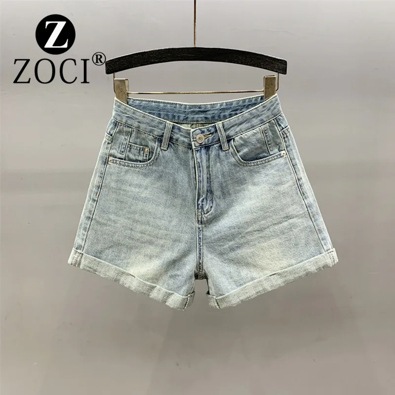 

[zoci] Style Personalized Pocket Embroidered Denim Shorts Women Summer Casual Girl A-line Rolled