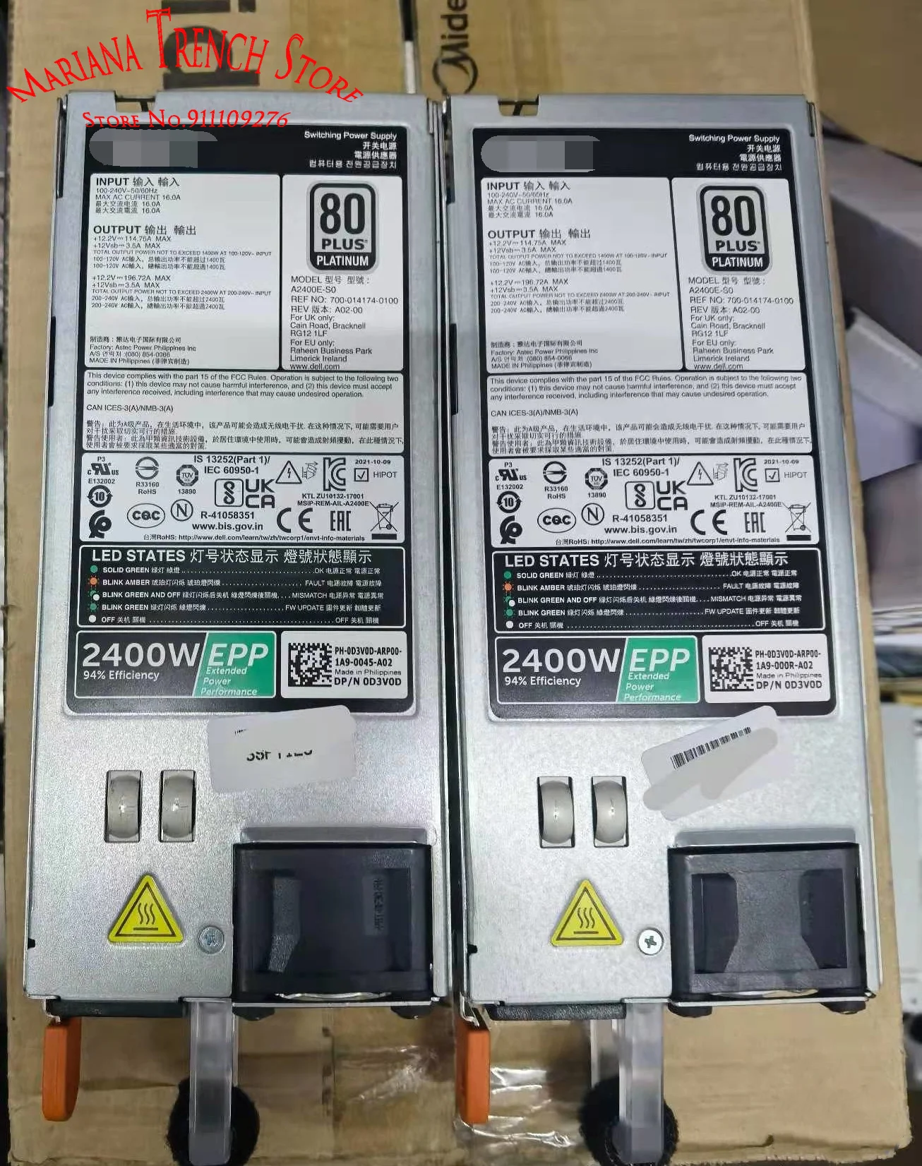 A2400E-S0 für DELL Rack-Server EPP 2400W Schaltnetzteil