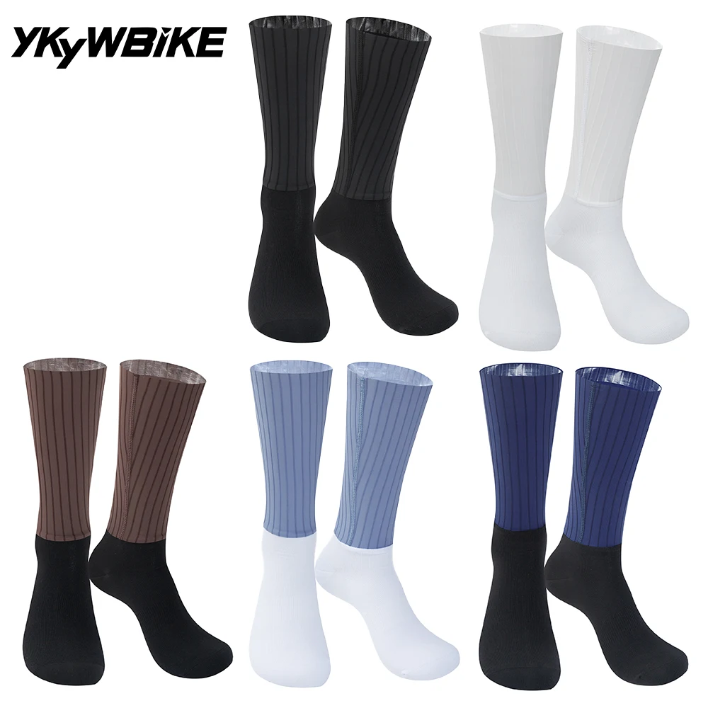 

YKYWBIKE Cycling Socks Aero Stripe Aerodynamic Fabric Road Bike Socks MTB Bicycle Socks Reflective Pro Team Sports Socks