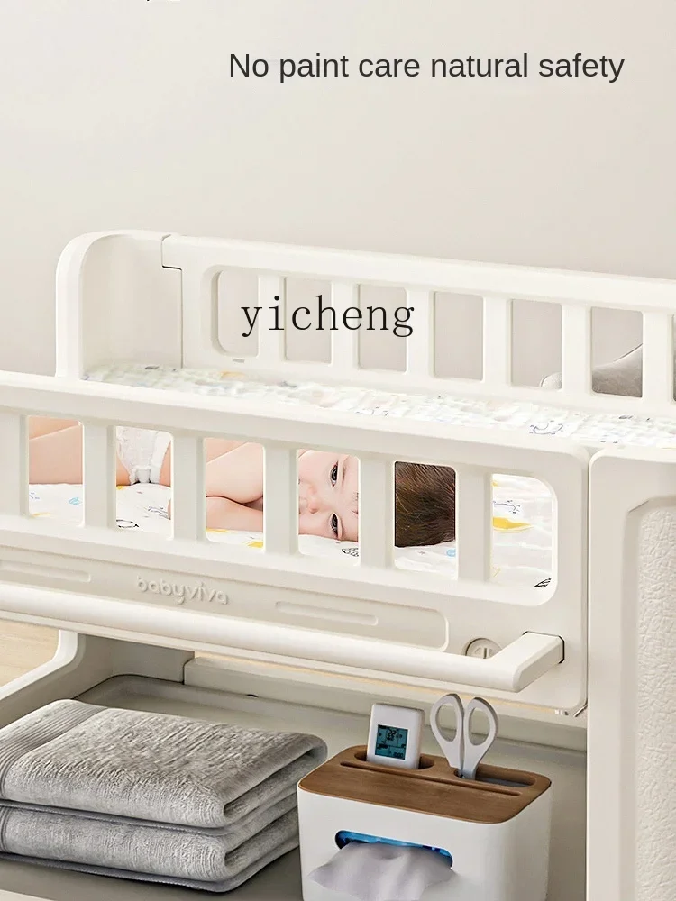 Diaper-Changing Table Baby Care Desk Multifunctional Console Newborn Massage Touch Foldable