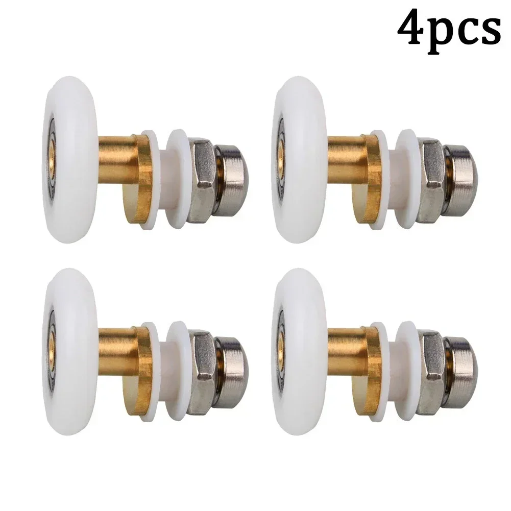 4PCS Premium Shower Door, Bathroom Sliding Glass Door Pulley, Nylon Copper Bearing Roller, Cabinet Pulley, Hardware Accessories