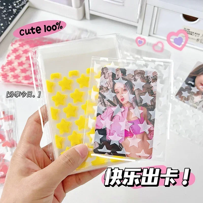 50Pcs Korea Clear Kpop Photo Card Sleeve Transparent Anti-scratch Stars Protector Bag For Game  FootBall idol Card Holder