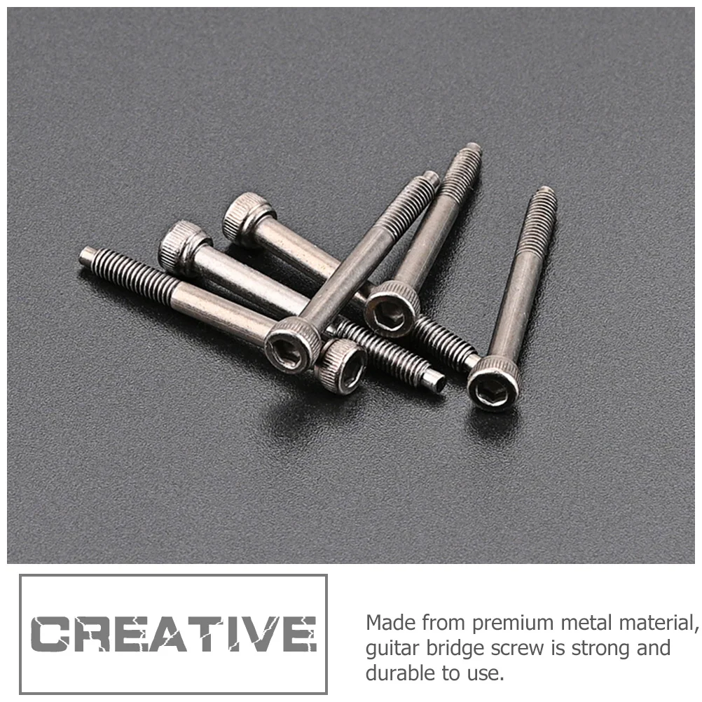 

6Pcs Electric Guitar Bridge Screws Heavy Duty Metal Bridge Supply Compact Design for Adjustment Guitar Replacement