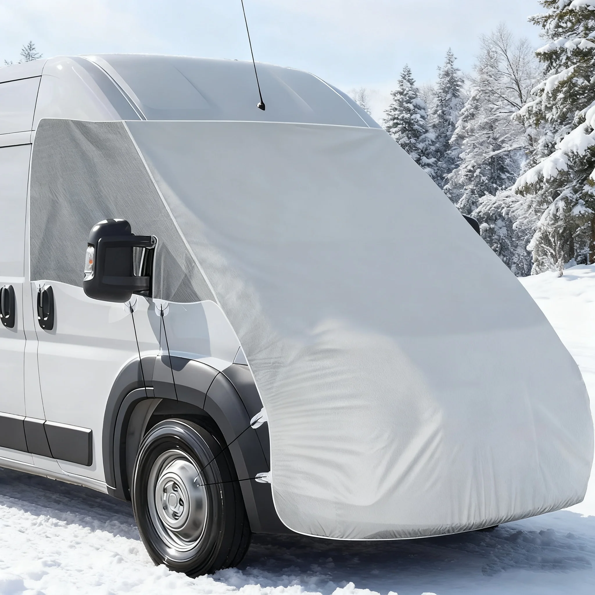 Windshield Snow Cover Caravan Motorhome Bonnet Cover Bra Leaf Car Protector Tailgate Sunshade Waterproof Mosquito Proof