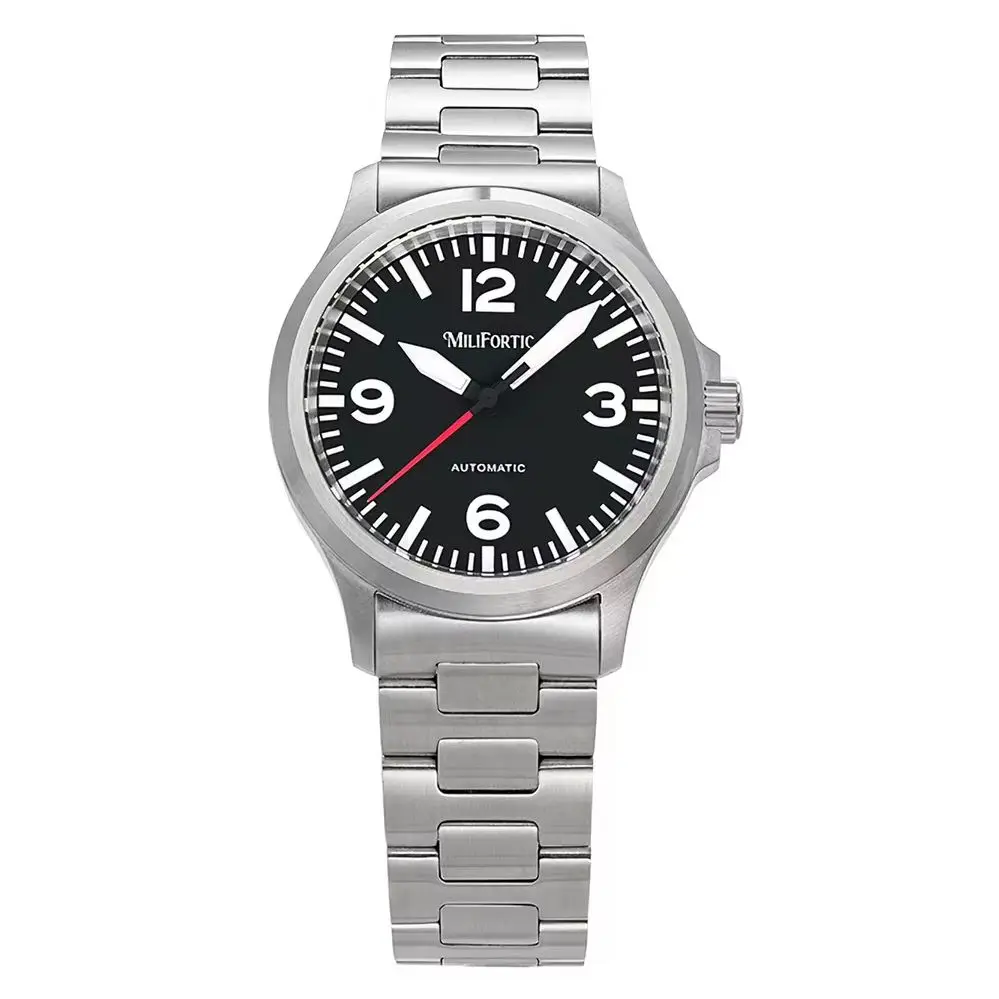 Milifortic Men Automatic Watch Pilot 38mm Mechanical Wristwatch Diver 10Bar Waterproof Sapphire Mirror NH38