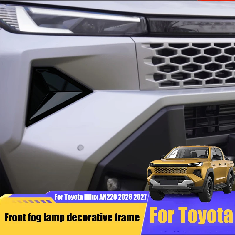 For Toyota Hilux Travo BEV 2026 2027 Front fog lamp decorative frame ABS material exterior modification part