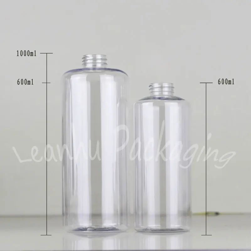 1000ML Round Plastic Bottle , 1000CC Shampoo / Emulsion Packaging Bottle , Empty Cosmetic Container , Makeup Sub-bottling