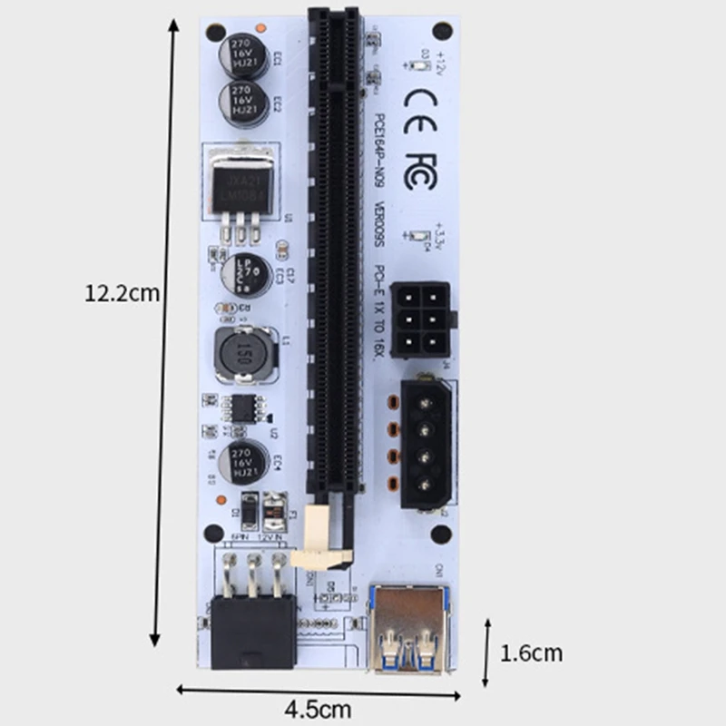 10PCS PCIE Riser Card VER009S PCI-E 1X To 16X Extender PCI Express X16 Card USB Riser 009S For Bitcoin Miner Mining