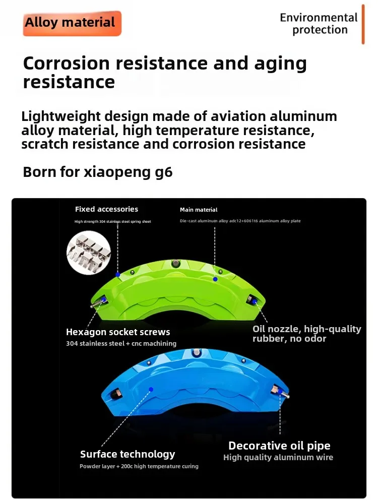Car Brake Caliper Cover Aluminum Alloy Auto Front Rear Wheel Hub Decoration Caliper Protector Accessories For Xpeng G6 2024