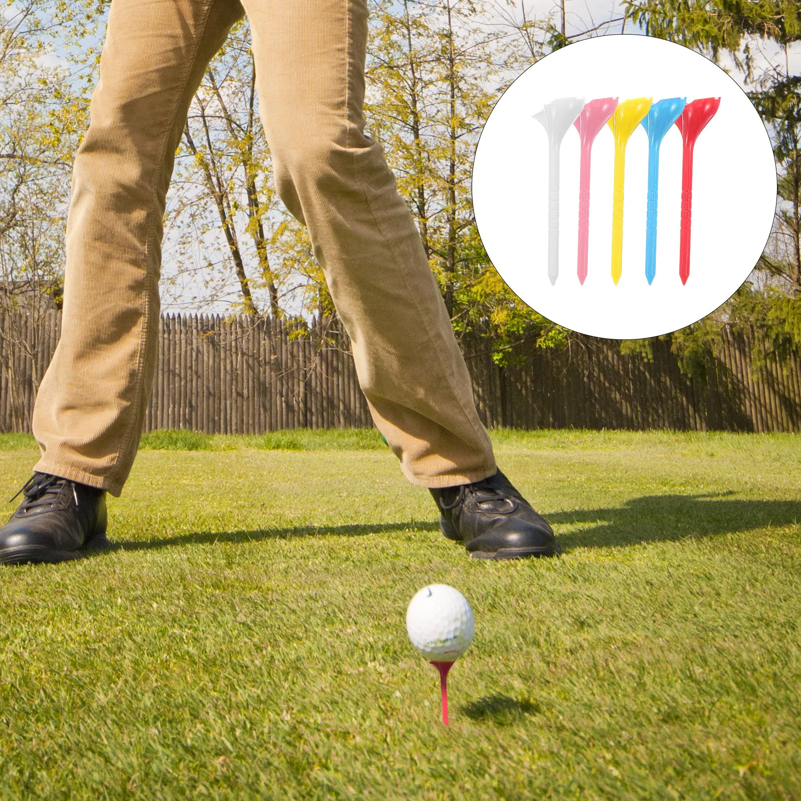

5Pcs Golf Tees Plastic Reusable Ball Holders for Golf Practice Reduced Resistance Stable Tee Position Enhanced Shot Accuracy