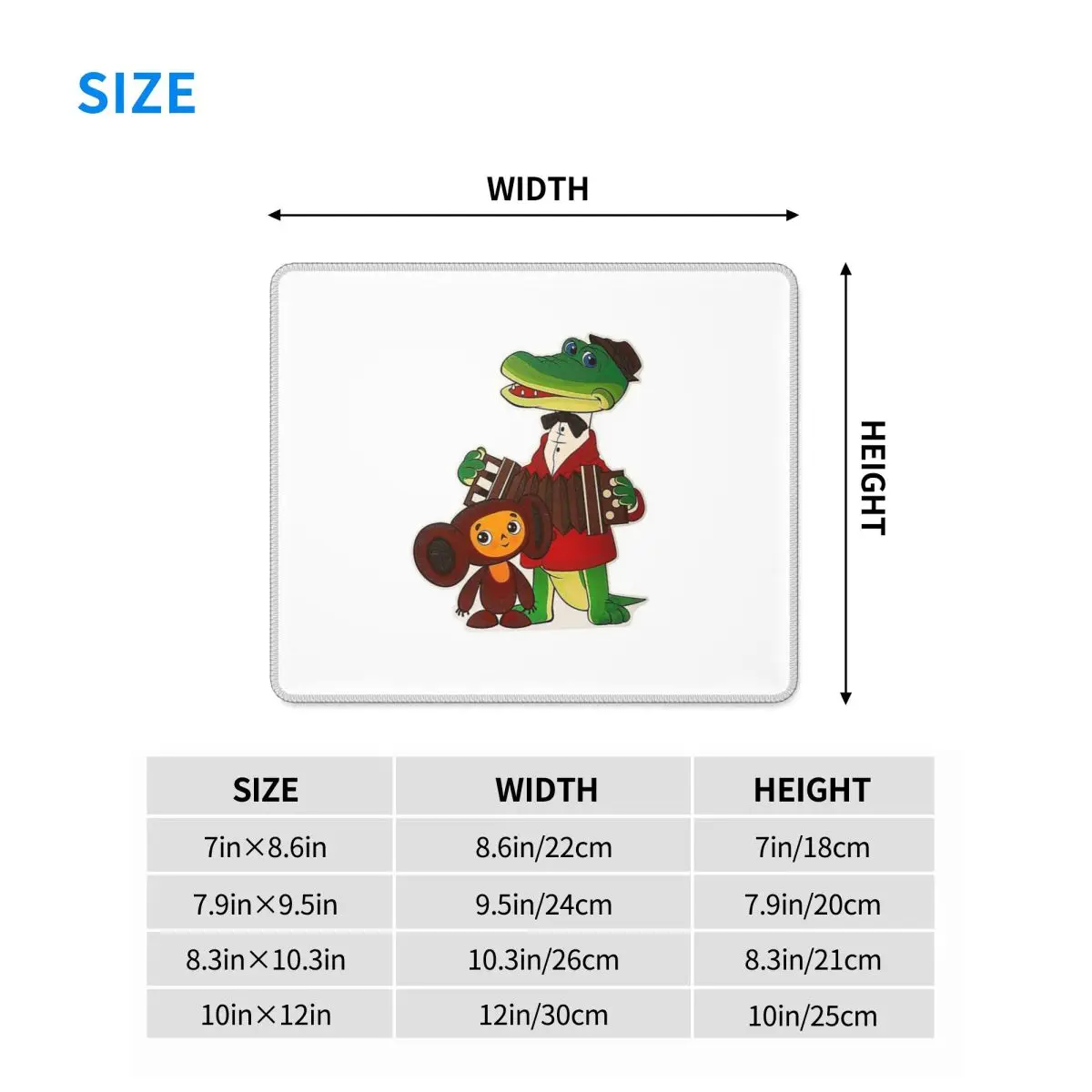 Multi-size Mouse Pad Cheburashka And Gena Gamer PC Laptop Mats Keyboard Carpet Computer Gaming Office Accessories Desk Mat