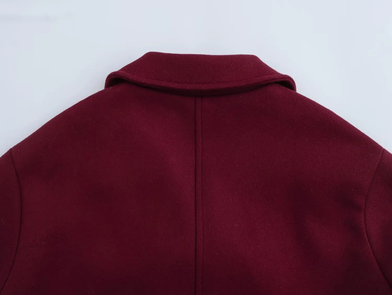 KONDALA Blended Double Breasted Buckle Streetwear Red Short Coat Fashion 2025 Casual Outerwear Turn Down Collar Spring Trench