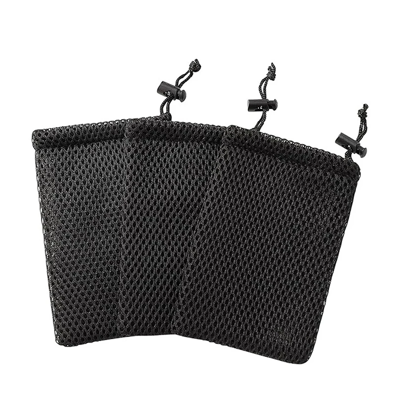 Mesh Drawstring Bag, Portable Organizer Pouch for Power Bank, Phone, and Small Items, Outdoor Travel Storage