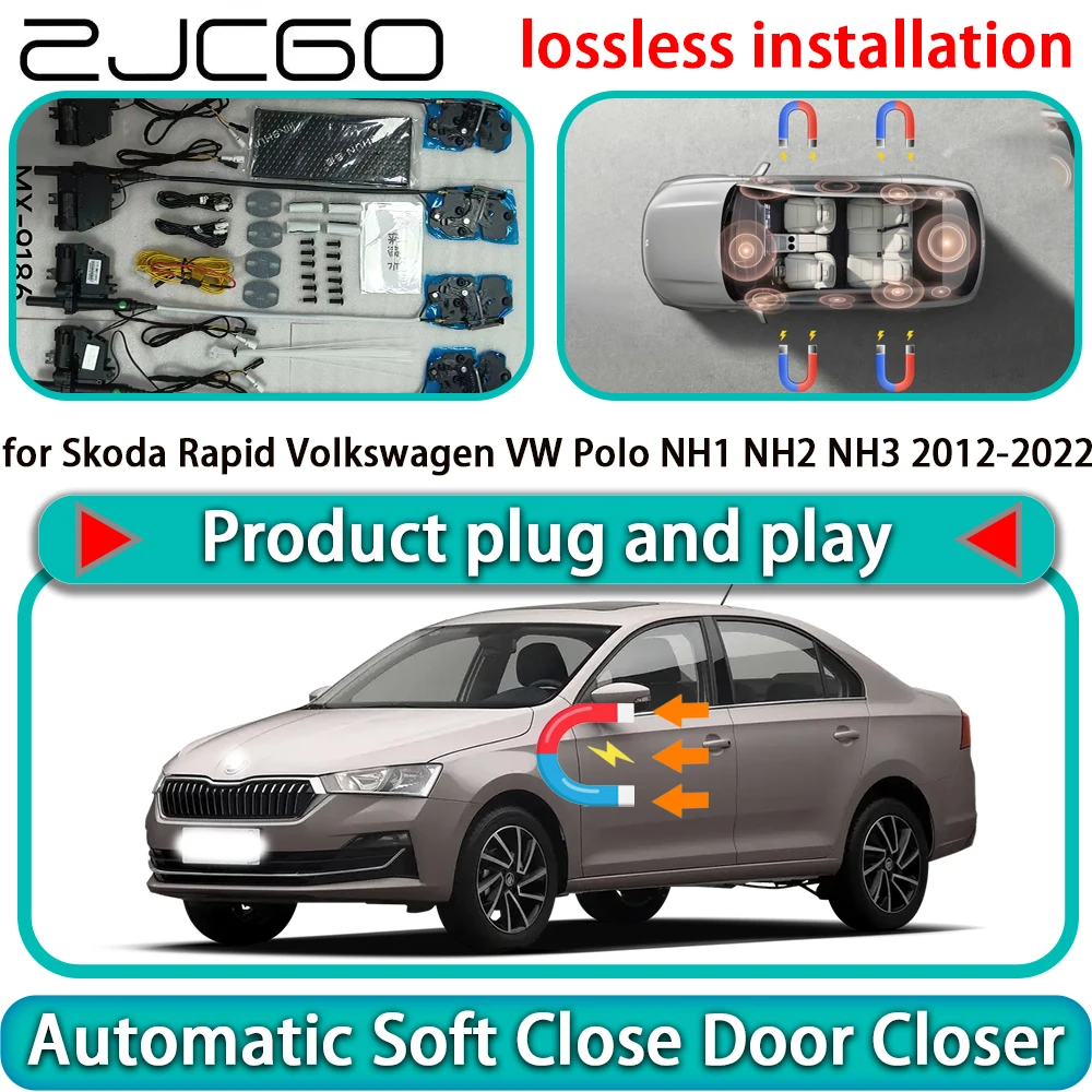 

for Skoda Rapid Volkswagen VW Polo NH1 NH2 NH3 2012-2022 OEM Auto Soft Close Door Kit Power Latch Door Catch Soft Closing Assist