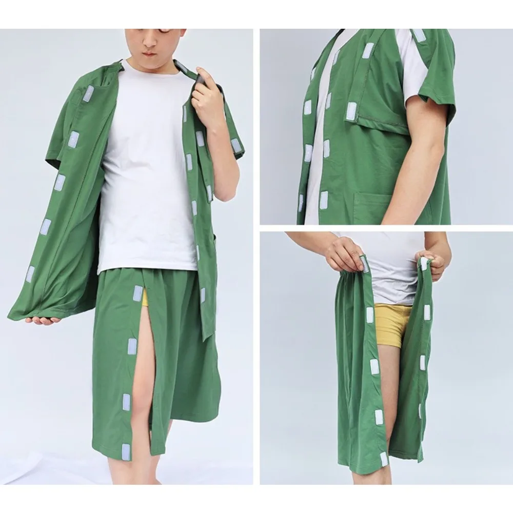 Easy - Wear Fracture Recovery Nursing Gown | Post - Surgery IV/PICC Check/Dressing Change Robe | Summer Patient Clothing