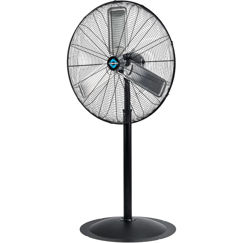 Tornado Ventilador de pedestal metálico estacionario sin oscilación de alta velocidad de 30 pulgadas comercial, uso industrial 3 velocidades 8850 CFM 10 pies
