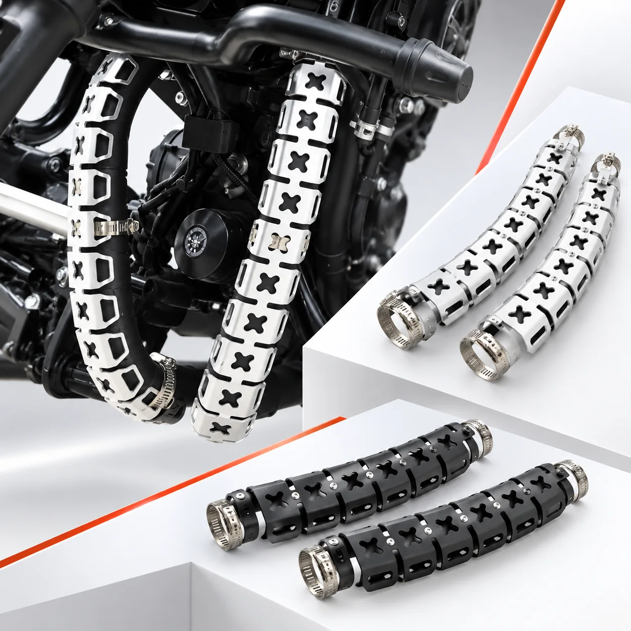 Motorcycle Keel Radiator & Front Exhaust Anti-Burn Decor Shell Fit VOGE CU525 525CU Modification Accessories