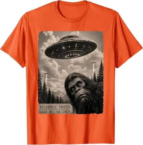 Y2K Jungenmode Lustiges Bigfoot-Grafik-T-Shirt Alien UFO Vintage Beweisfoto T-Shirt Humor UFO Sasquatch Believers Grafik-T-Shirt – Detail 17