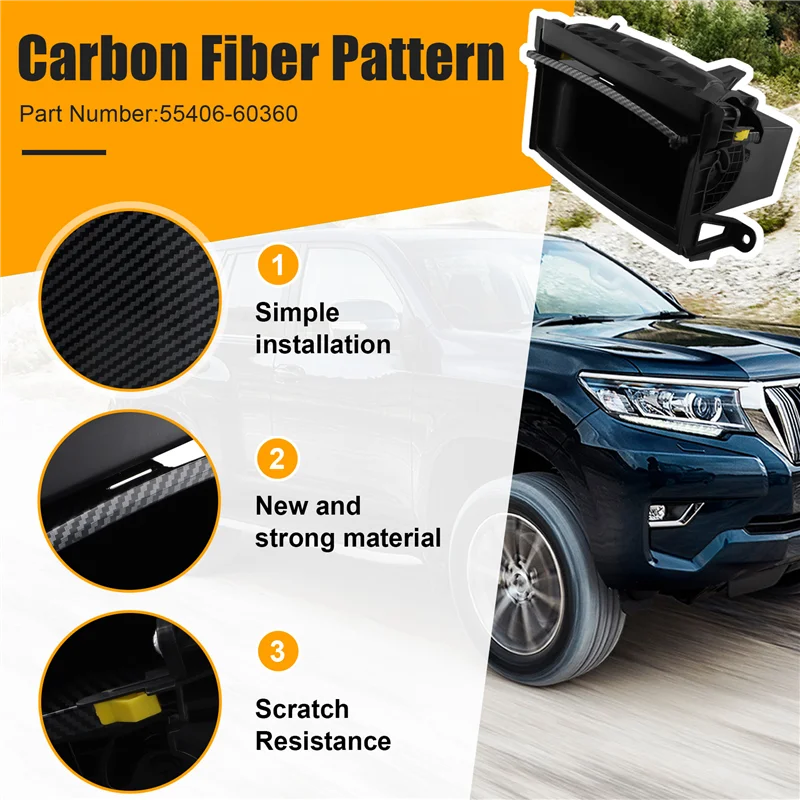 

Car Interior Dashboard Storage Box Center Console Glove Box CD Box For Toyota Land Cruiser Prado 2010 2011-2017