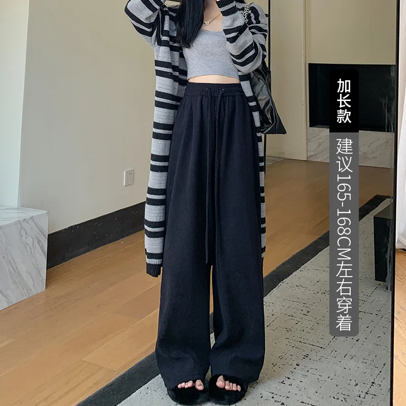 와이드 레그 팬츠 스트리트웨어 여성 가을 코듀로이 수직 트랙팬츠 출퇴근 여성 전문 자카드 맞춤 자수 유니크