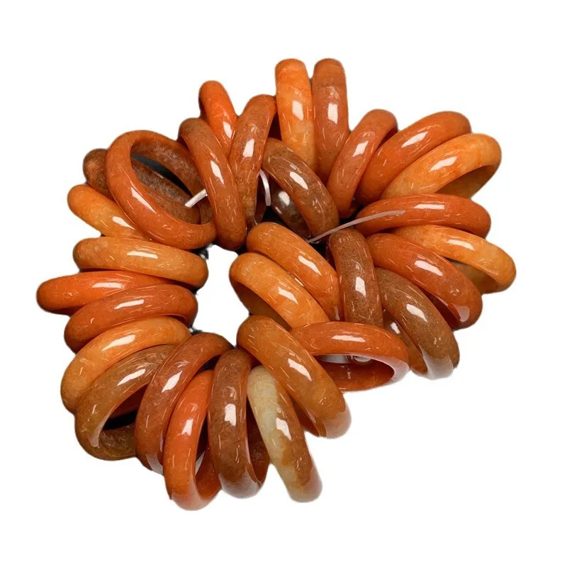 ميانمار A-الصف الجاديت حرق الأحمر اليشم الدائري المألوف بسيط عادي دائرة الرجال هدايا المرأة مجوهرات قطرة الشحن