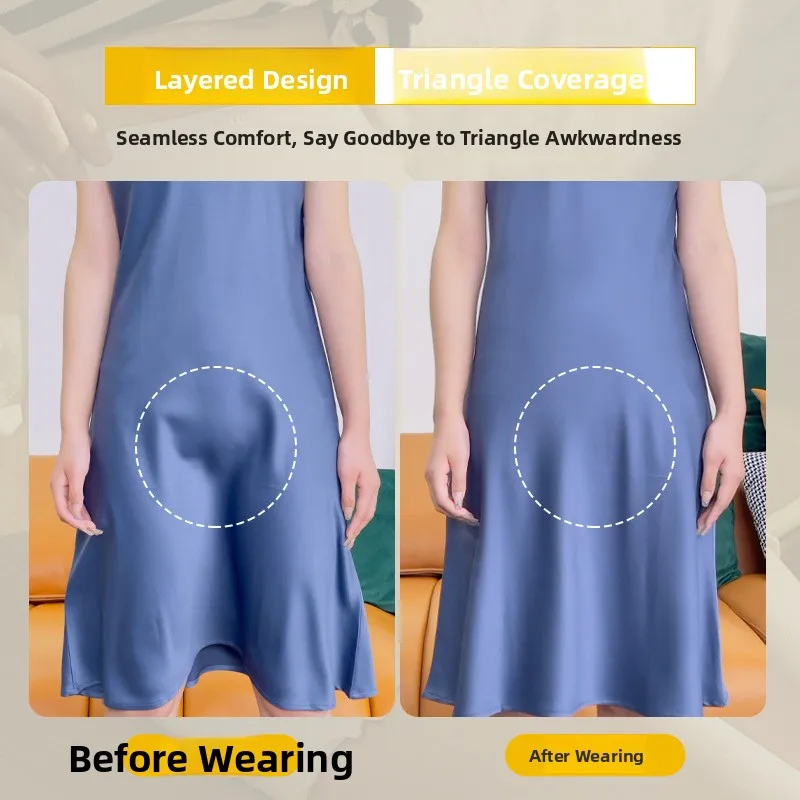 سراويل أمان مشروط للسيدات صيفية مضادة للضوء على شكل مثلث، قيعان ذات طبقات بدون حافة ملفوفة، ملابس داخلية بدون خياطة، ملابس داخلية رفيعة قابلة للتنفس... #3