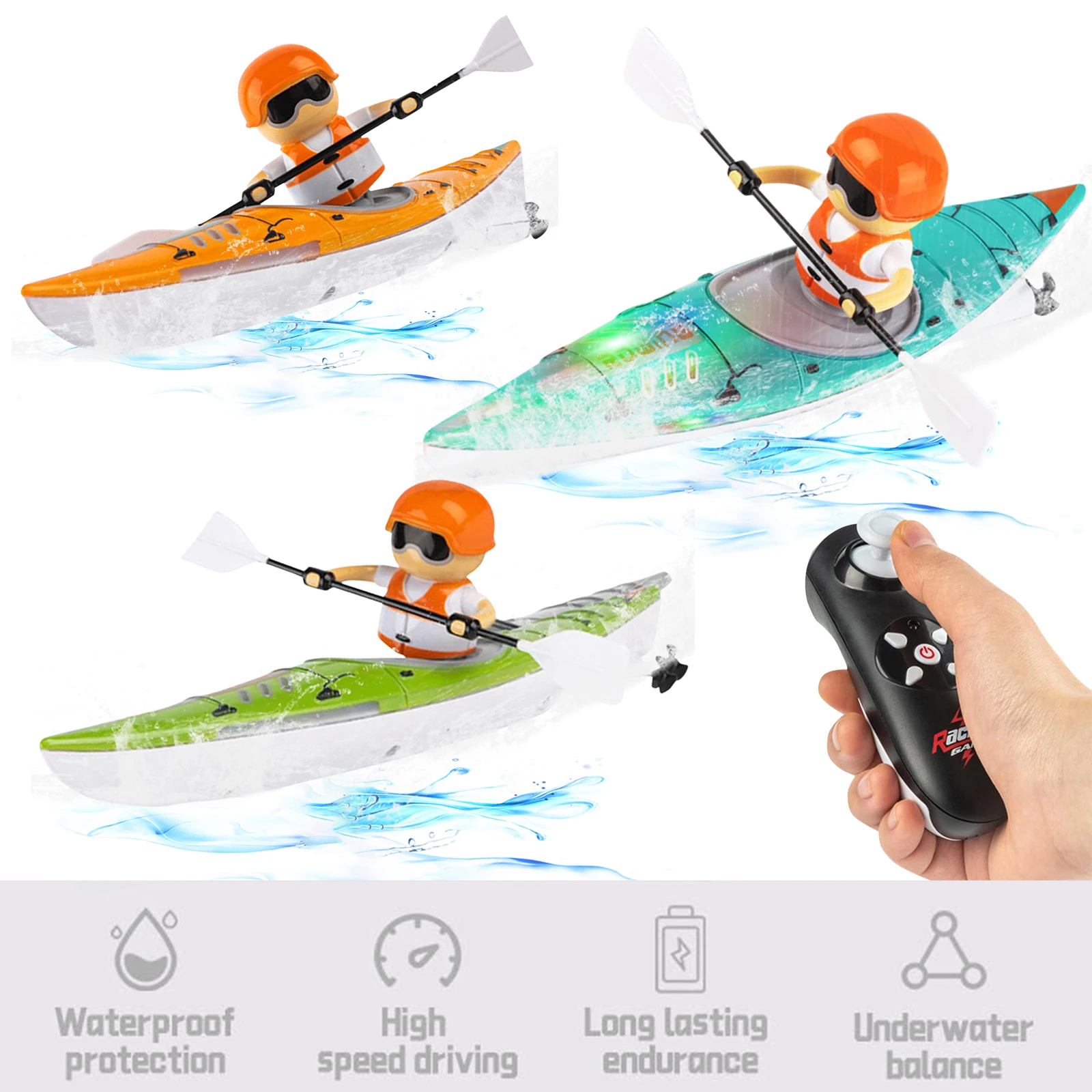 

2,4G RC Лодка Красочные Весло RC Гребные светодиодные фонари Водонепроницаемый корабль Лодка с дистанционным управлением Быстрые радиоуправляемые лодки для подарка на день рождения