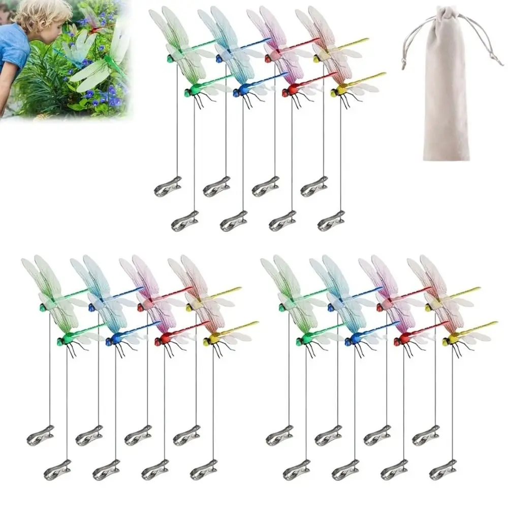 

DIY Fake Dragonfly Rod Clip Simulated Patio Decor Insect Repellent Rod Insect Repellent 3D Artificial Dragonfly