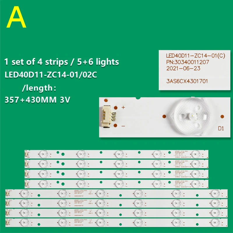 Лента светодиодной подсветки ДЛЯ Haier LE40B3300W LE40B3000 LED40ME1000 LE40k5000tf LE40A7100L LED40ME1000 LED40D12-ZC14-04 A B