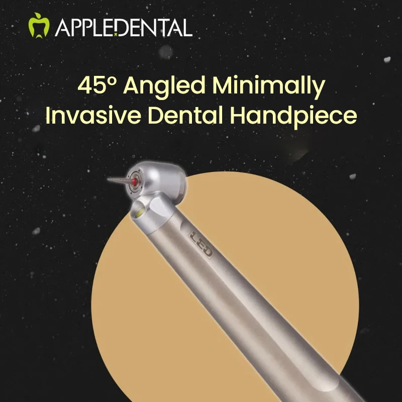 

APPLEDENTAL Dental LED 45° TU Elevation Angle Handpiece High Cutting Power 25W Single point spray after exhaust anti-emphysema