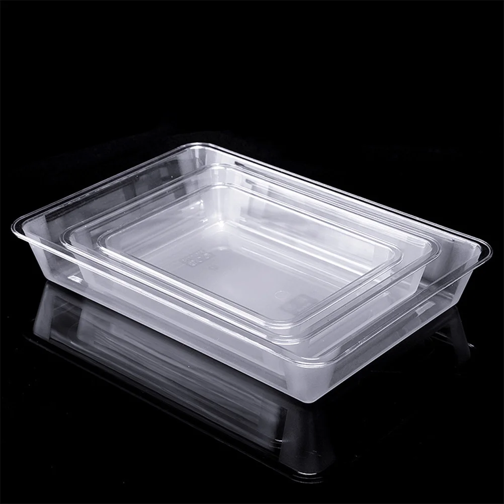 

Food Storage Tray Clear Rectangular Plastic Tableware Frosty Bottom Anti-Slip For Party Serving Bpa-Free Acrylic Tray