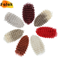 Deep Wave Twist Braiding Hair Extensions For Women High Quality Synthetic Crochet Braids Hair 24 Inch Ombre Bug Brown Afro Curls