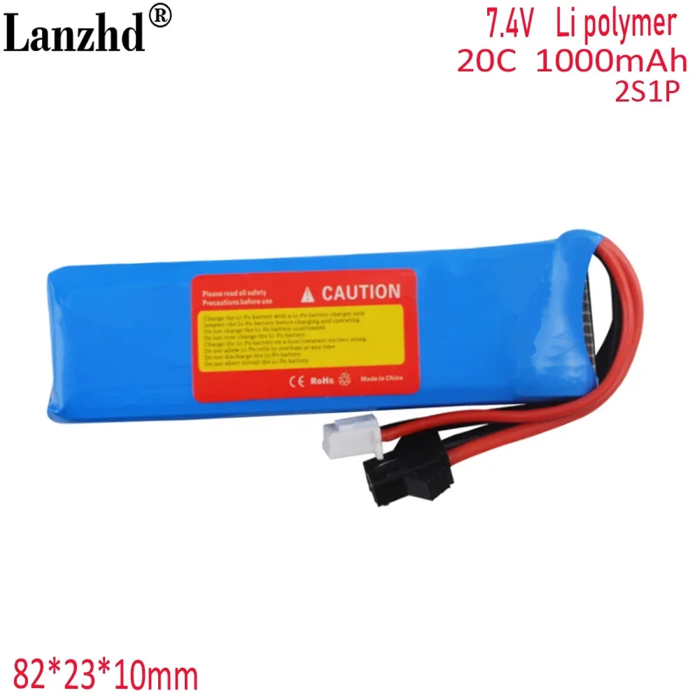 Batterie de odorà balle molle pour jouet électrique, batterie au lithium, tête SM Omiya Count30 T, Lehui Victor Slrak 2S, 7.4V, 1000mAh, 20C