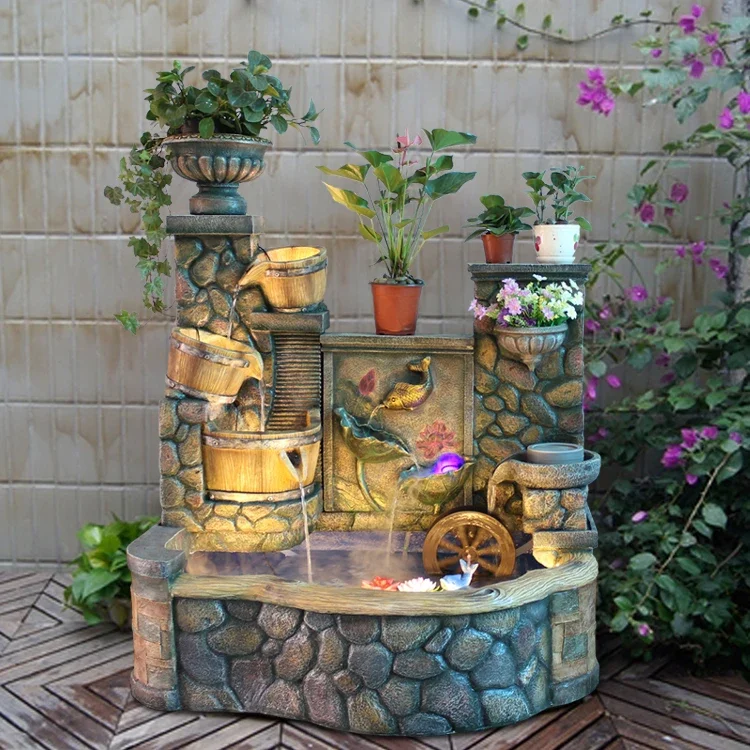 Premium  Rockery, flowing water, fountain, fish pond, garden, home decoration, outdoor balcony, landscape fish tank