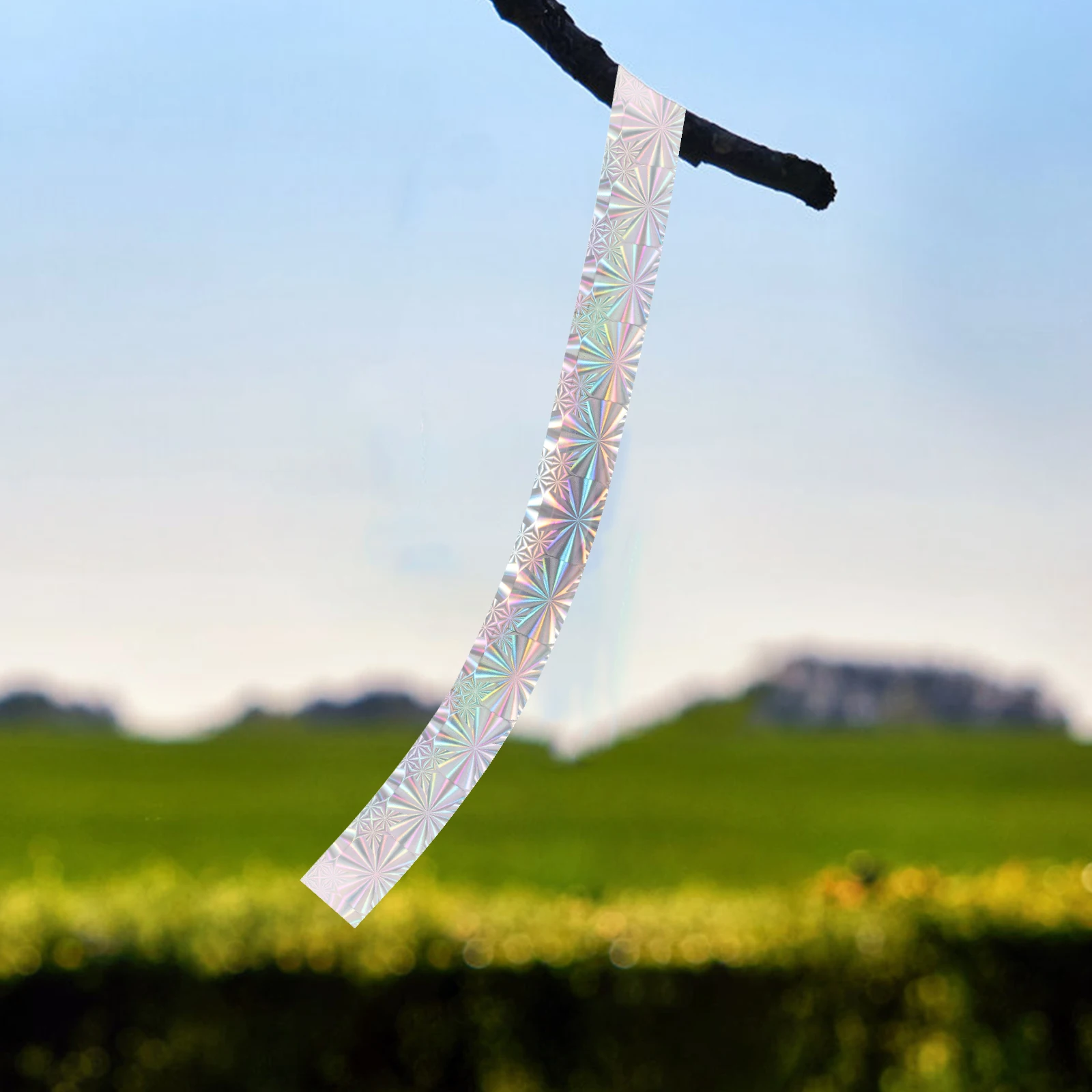 

2pcs Bird Repellent Ribbon Scare Tape Garden Reflective Deterrent Tool PET Material Balcony Orchard Wind Twisting