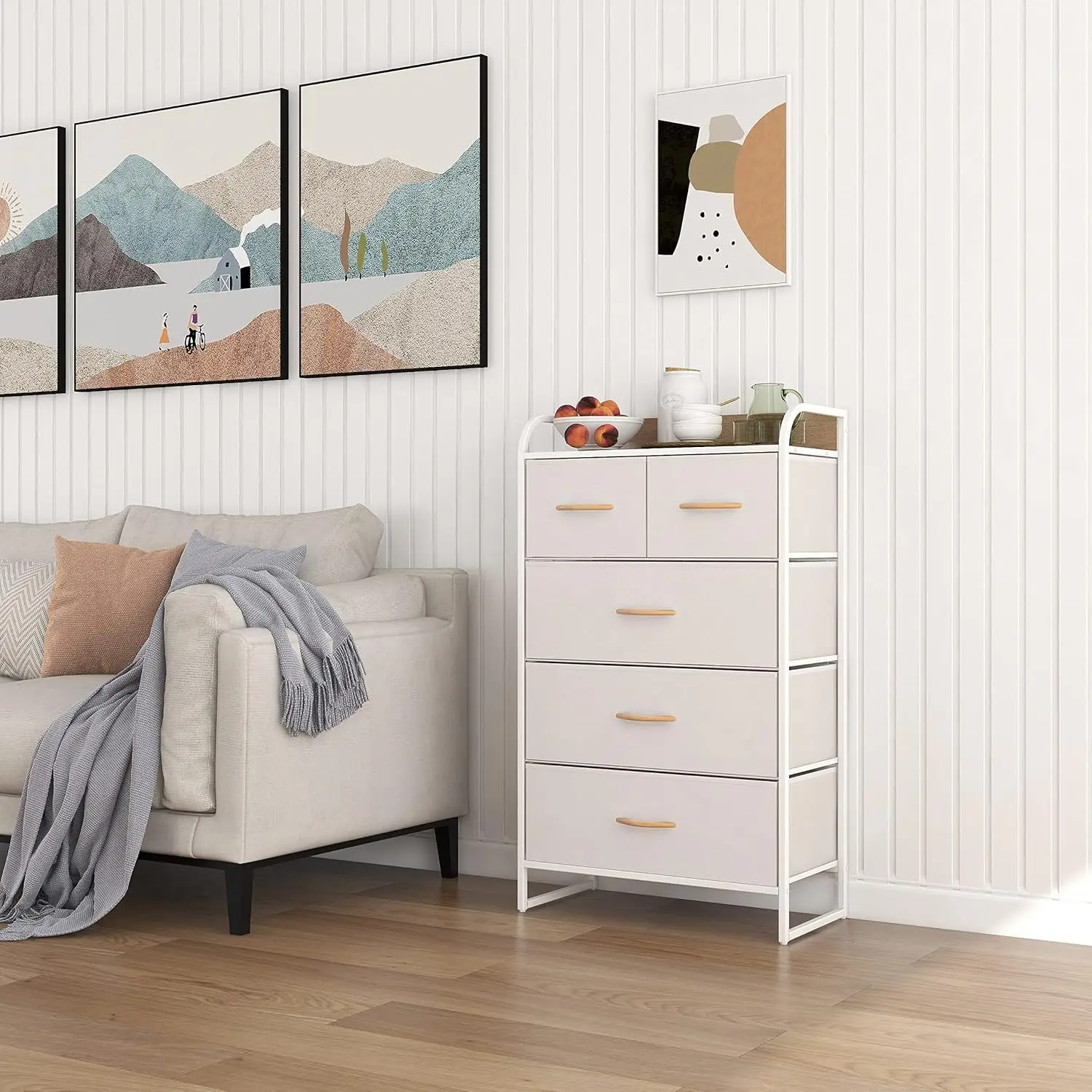 Cross-border fabric storage cabinet, household bedroom floor-to-ceiling bedside dressing cabinet, drawer-type multi-layer snack