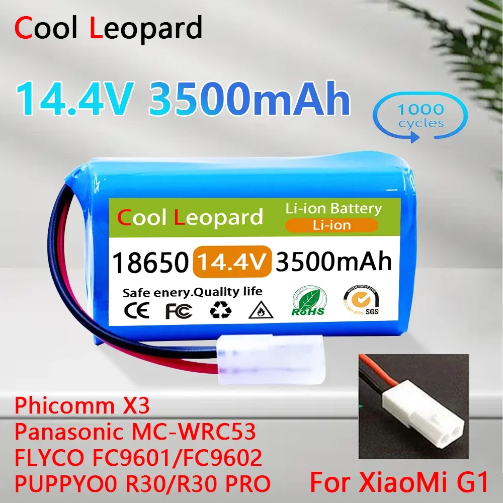 

Литий-ионный аккумулятор 4S1P 18650 14,4 В 6800 мАч, для робота-пылесоса Xiaomi Essential G1 MJSTG1, SKV4136GL, H18650CH R30 R35