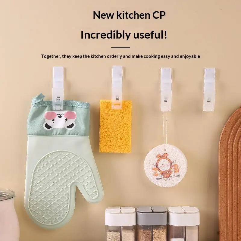 3/5Pcs Multi Functional Towel Clip, Adjustable Angle Hook, Creative Suction Cup Style Hanging Clip, Small Object Hanging Clip
