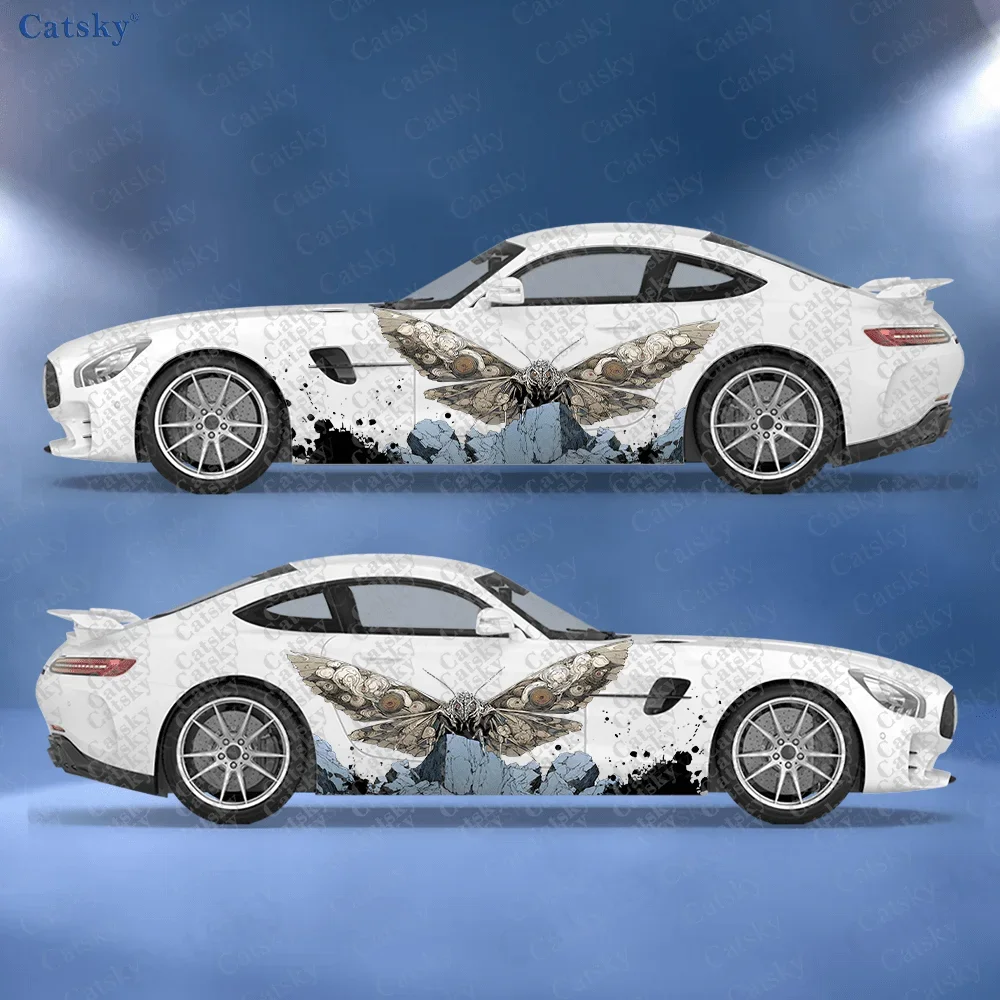 2pcs Large Moth Sticker on Rock, Suitable for Cars and Trucks, Durable, Fade-Resistant, Easy to Install and Remove - Enhance Veh