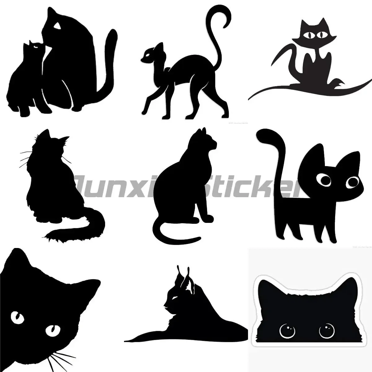 

Cute cats stickers Laptop Car Motorcycl Refrigerator Helmet Window Wall Decals Windshield Car Accessories Animal Stickers