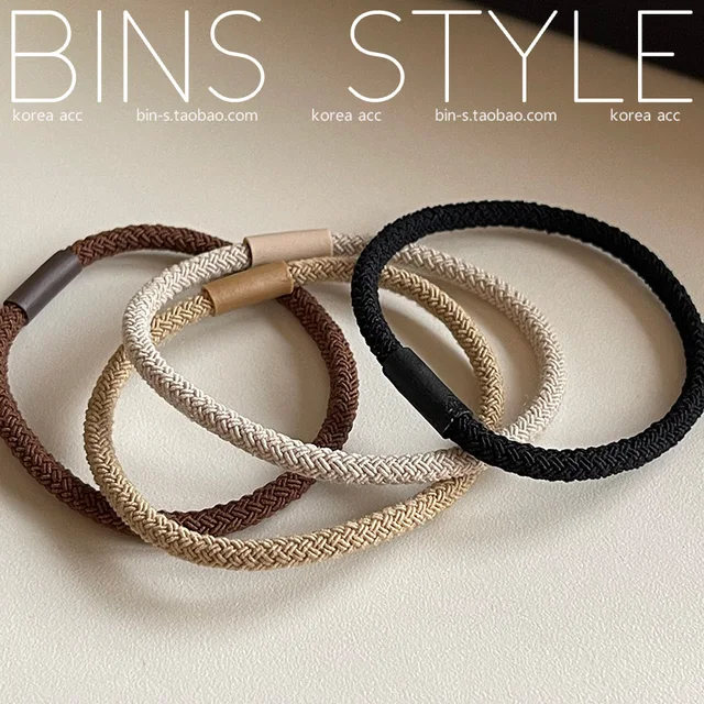 Koreańska wersja teksturowanego brązowego kolor ziemisty wzoru w pepitkę gumka do włosów podstawowa gumka gumowa elastyczna dobra włosy rope5pcs