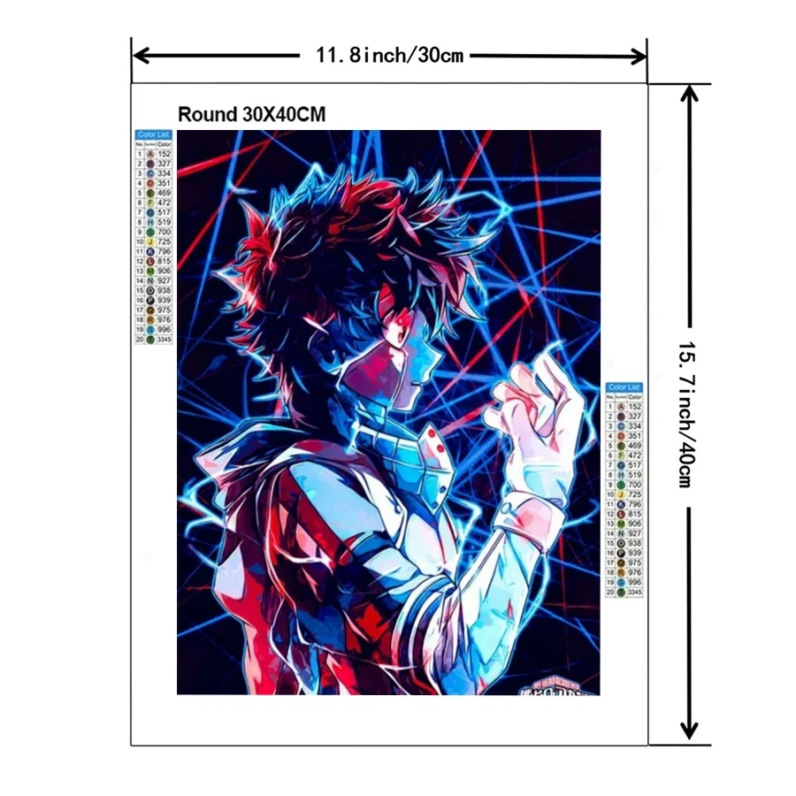 My Hero Academy Diamond Painting Mosaic Embroidery Japanese Anime Cross Stitch Handmade Craft Rhinestones Home Decor Kids Gift