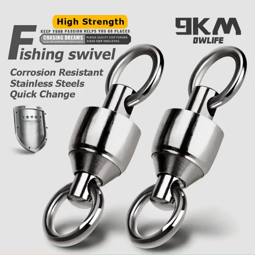 Paquete de 20 ~ 100 anillos sólidos giratorios con rodamiento de bolas, conector de pesca de acero inoxidable, pesca en agua dulce y salada para pesca con cebo de curricán