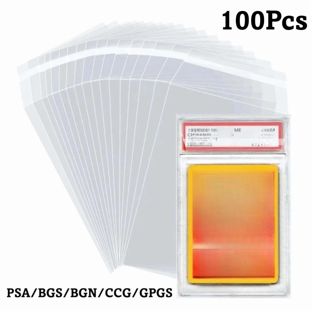 100 Sheets Transparent PSA BGS Slab Sleeve Strong Waterproof PSA BGS Card Brick Film Durable Score Card Protective Film