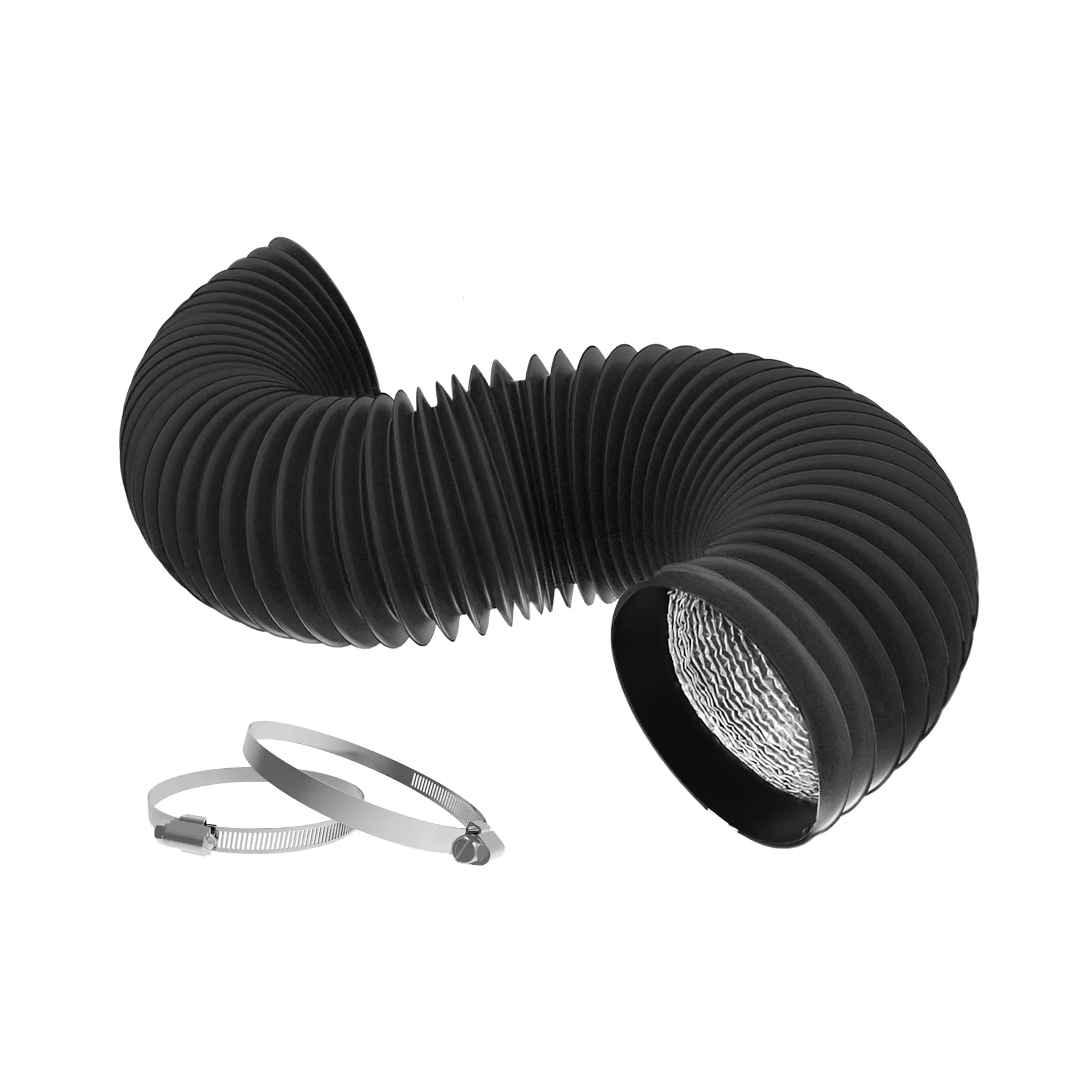 4 inch Dryer Vent Hose with 2 Stainless Steel Clamp Air Ducting Heavy-Duty Flexible Exhaust Pipe Kitchen