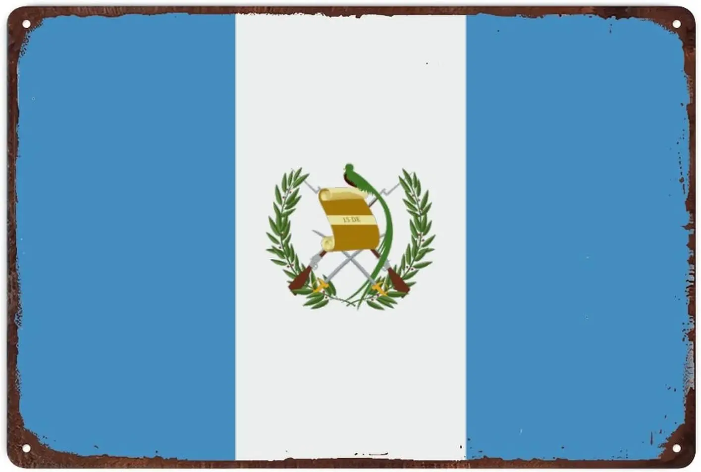 Guatemala Flag Sign Metal Sign for Man Cave Garage, Guatemala Aluminum Tin Sign National Flag Wall Art Vintage Retro Home Decor,